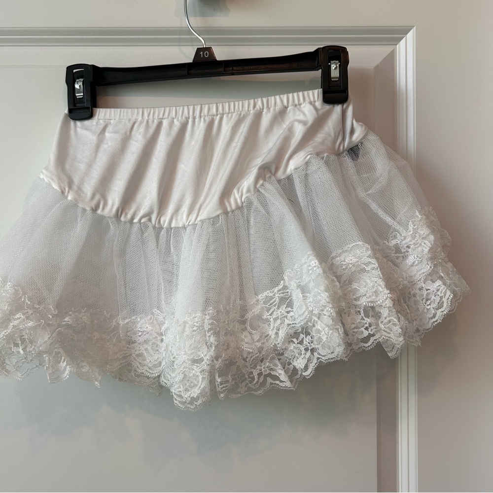 Leg Avenue Lace Trimmed Short Sheer Layered Petticoat Sz OS Halloween Cosplay - Picture 3 of 6